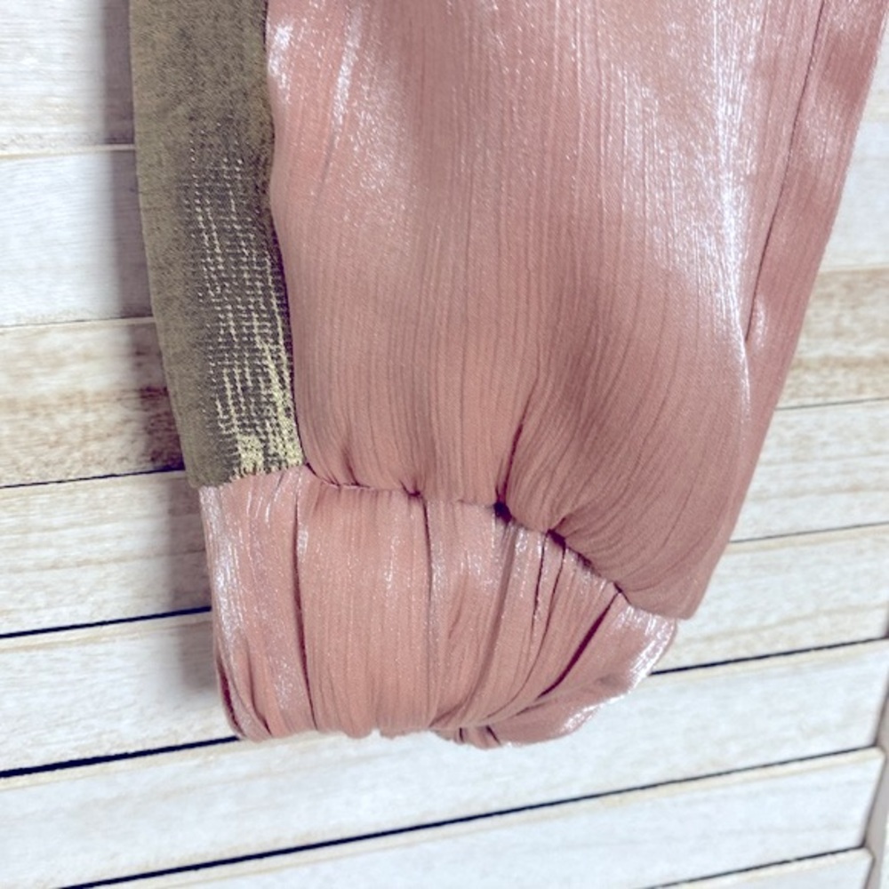 Zara Pink Metallic Satin Effect Joggers.  Size XS - Picture 4 of 16